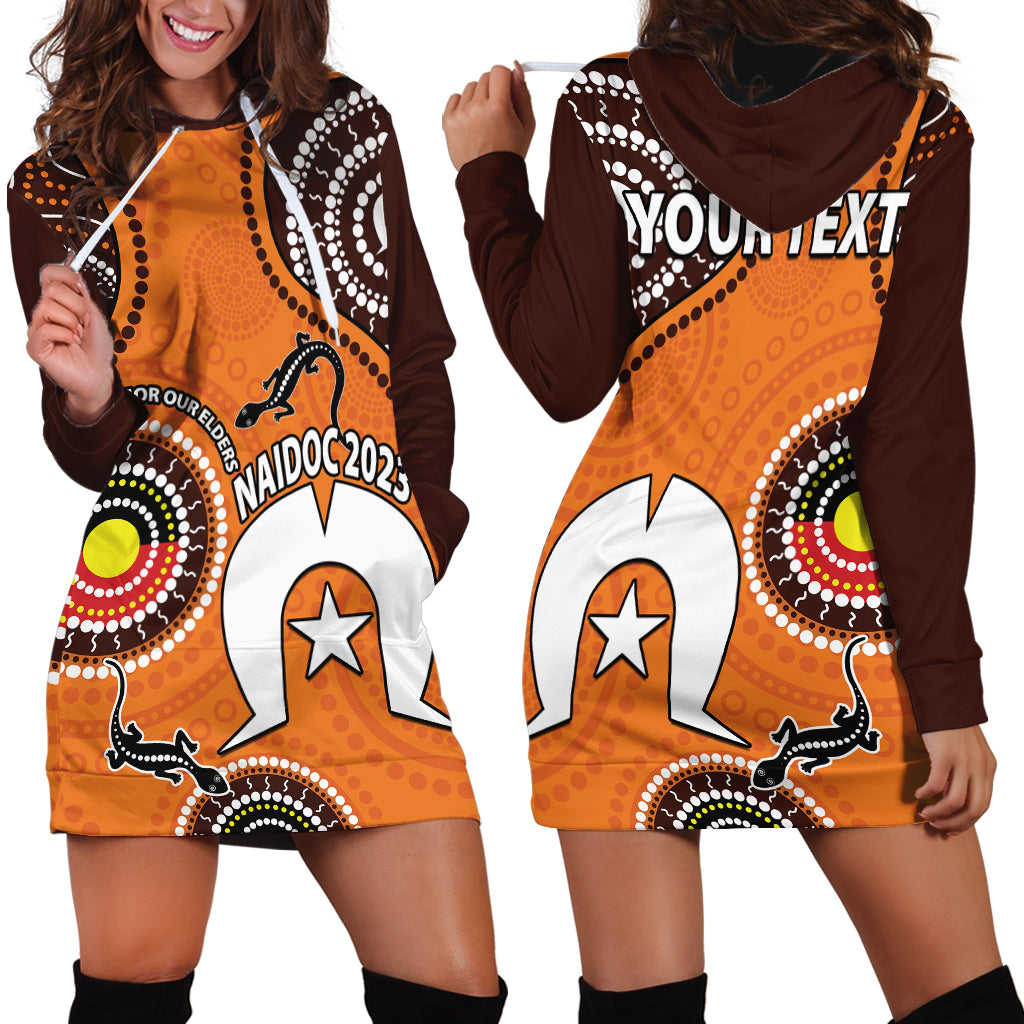 (Custom Personalised) 2023 NAIDOC Week Hoodie Dress Lizard Aboriginal - Vibe Hoodie Shop