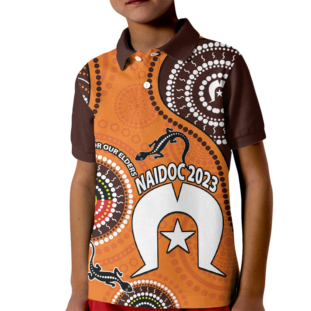 (Custom Personalised) 2023 NAIDOC Week Kid Polo Shirt Lizard Aboriginal - Vibe Hoodie Shop