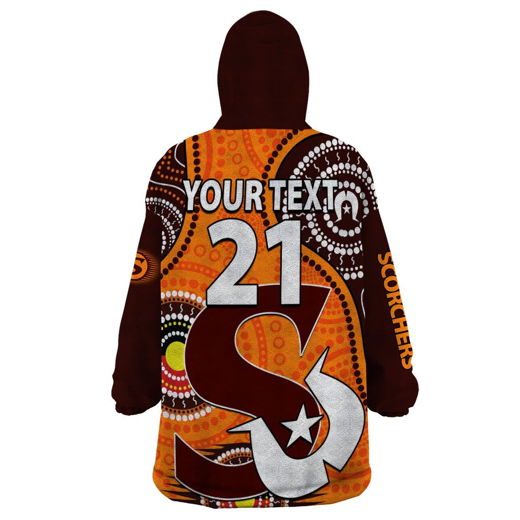 (Custom Text And Number) 2023 Scorchers BBL Wearable Blanket Hoodie Aboriginal NAIDOC For Our Elders - Vibe Hoodie Shop