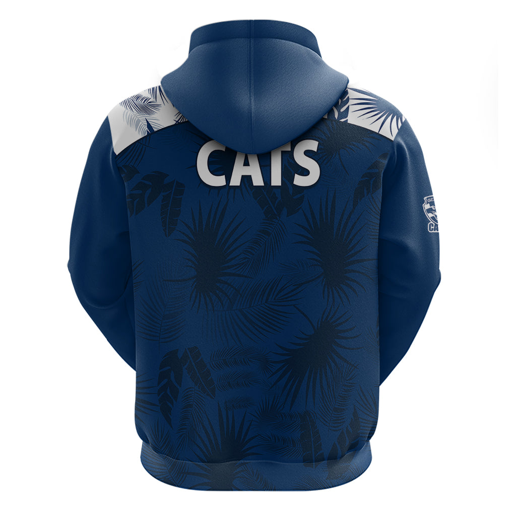 Geelong Cats Football Hoodie Simple Hawaiian Palms Leaf LT9 - Vibe Hoodie Shop