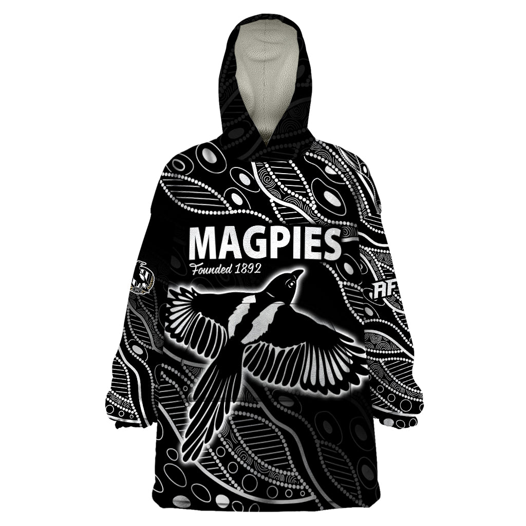 2023 Collingwood Magpies Football Wearable Blanket Hoodie Pies Founded 1892 - Vibe Hoodie Shop