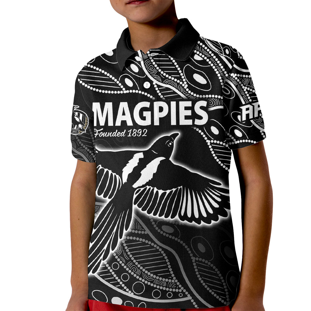 (Custom Text And Number) 2023 Collingwood Magpies Football Kid Polo Shirt Pies Founded 1892 - Vibe Hoodie Shop