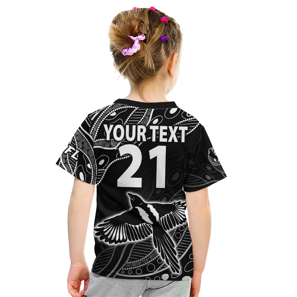 (Custom Text And Number) 2023 Collingwood Magpies Football Kid T Shirt Pies Founded 1892 - Vibe Hoodie Shop