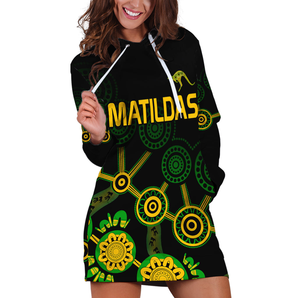 Australia Soccer Hoodie Dress Matildas World Cup With Kangaroo - Vibe Hoodie Shop