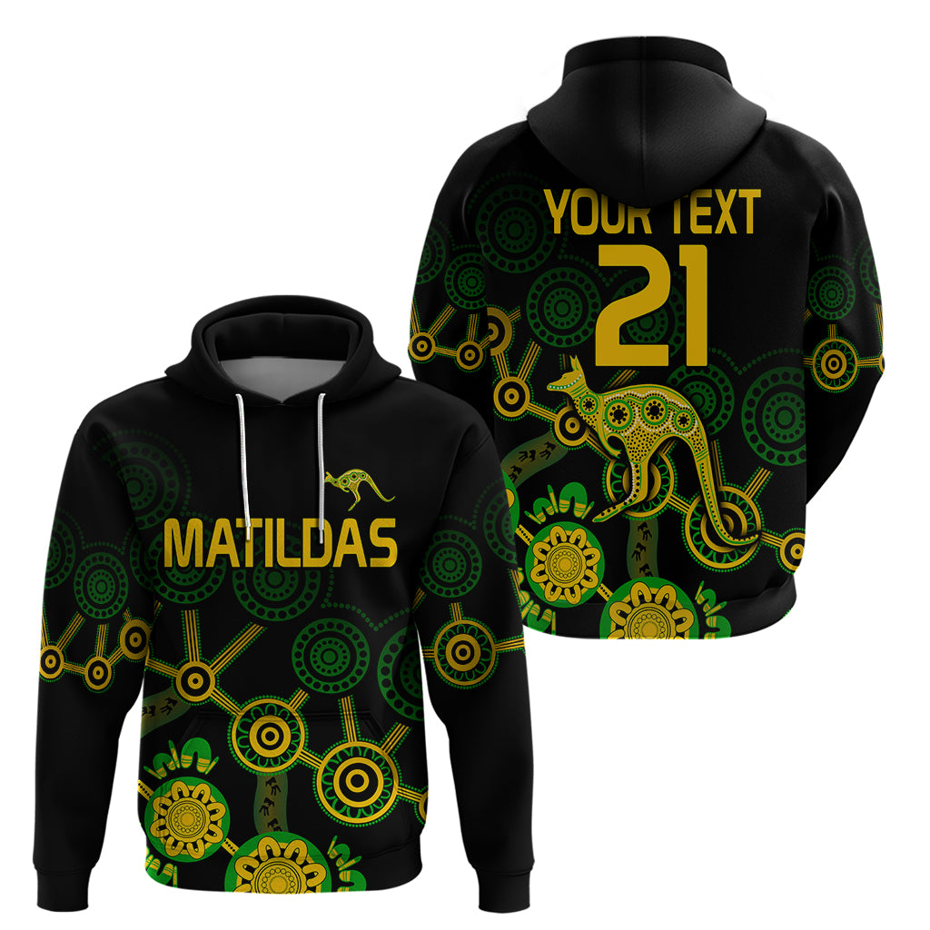 (Custom Text And Number) Australia Soccer Hoodie Matildas World Cup With Kangaroo LT9 - Vibe Hoodie Shop