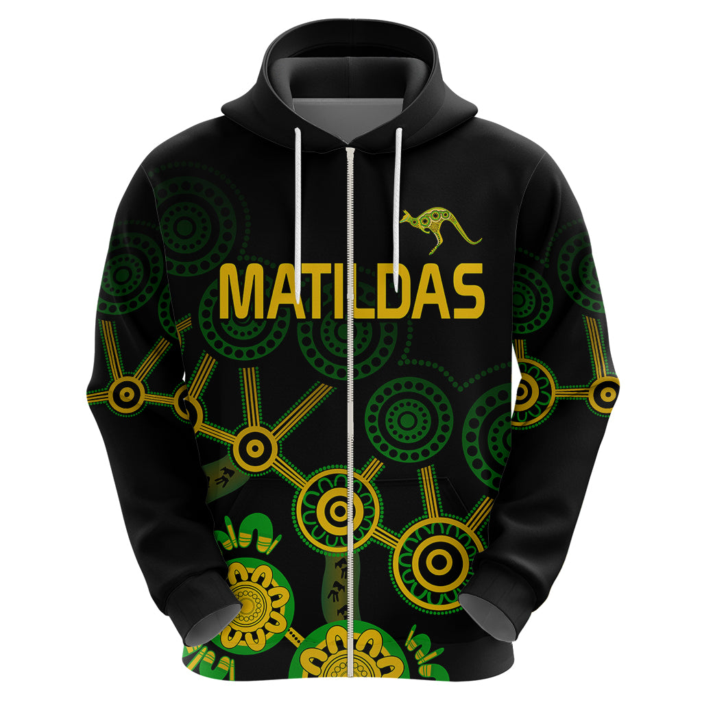 (Custom Text And Number) Australia Soccer Hoodie Matildas World Cup With Kangaroo LT9 - Vibe Hoodie Shop