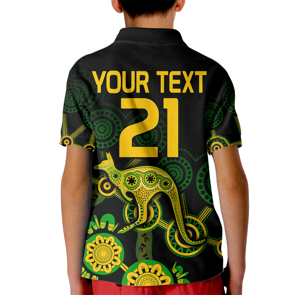 (Custom Text And Number) Australia Soccer Kid Polo Shirt Matildas World Cup With Kangaroo - Vibe Hoodie Shop