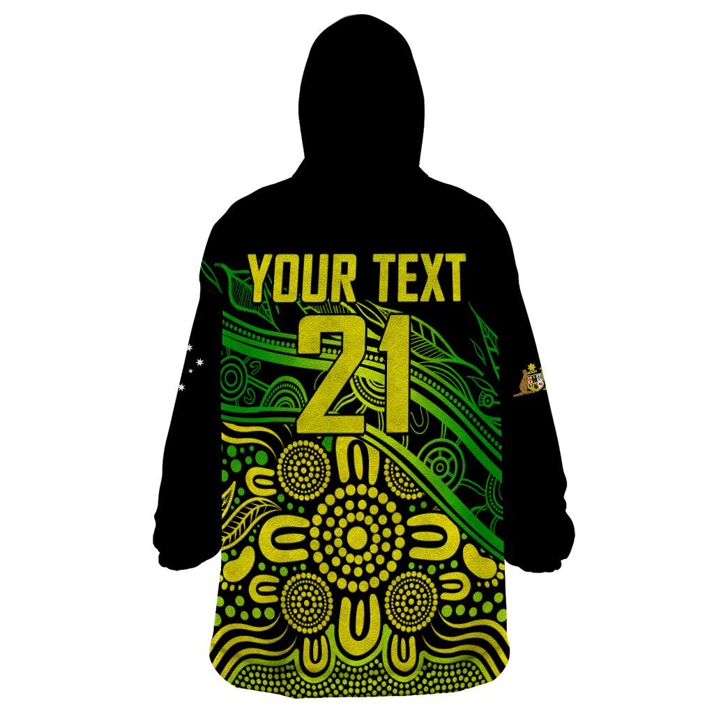 (Custom Text And Number) 2023 Australia Soccer Matildas Wearable Blanket Hoodie - Vibe Hoodie Shop