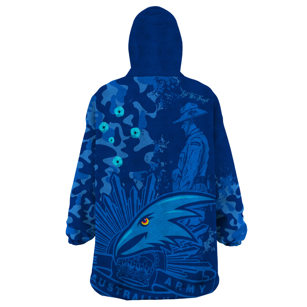 AFL ANZAC 2023 Adelaide Crows Wearable Blanket Hoodie Camouflage - Vibe Hoodie Shop