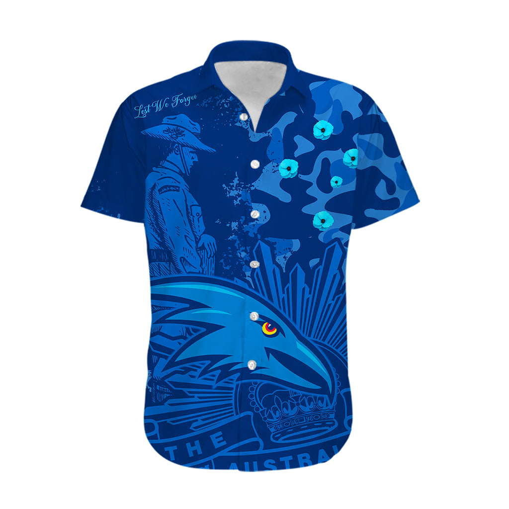 (Custom Text And Number) AFL ANZAC 2023 Adelaide Crows Hawaiian Shirt Camouflage - Vibe Hoodie Shop