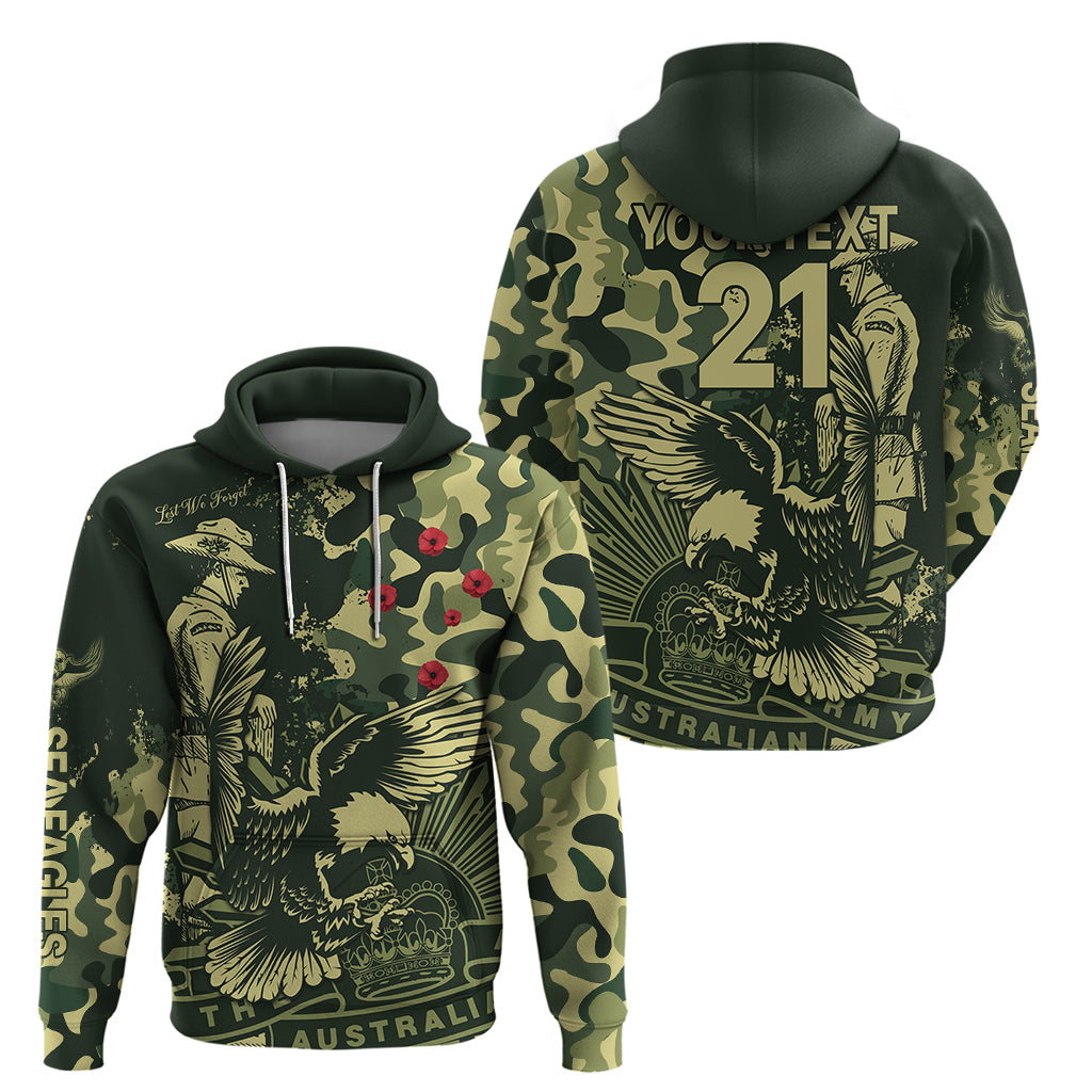 (Custom Text And Number) NRL ANZAC 2023 Sea Eagles Hoodie Camouflage LT9 - Vibe Hoodie Shop