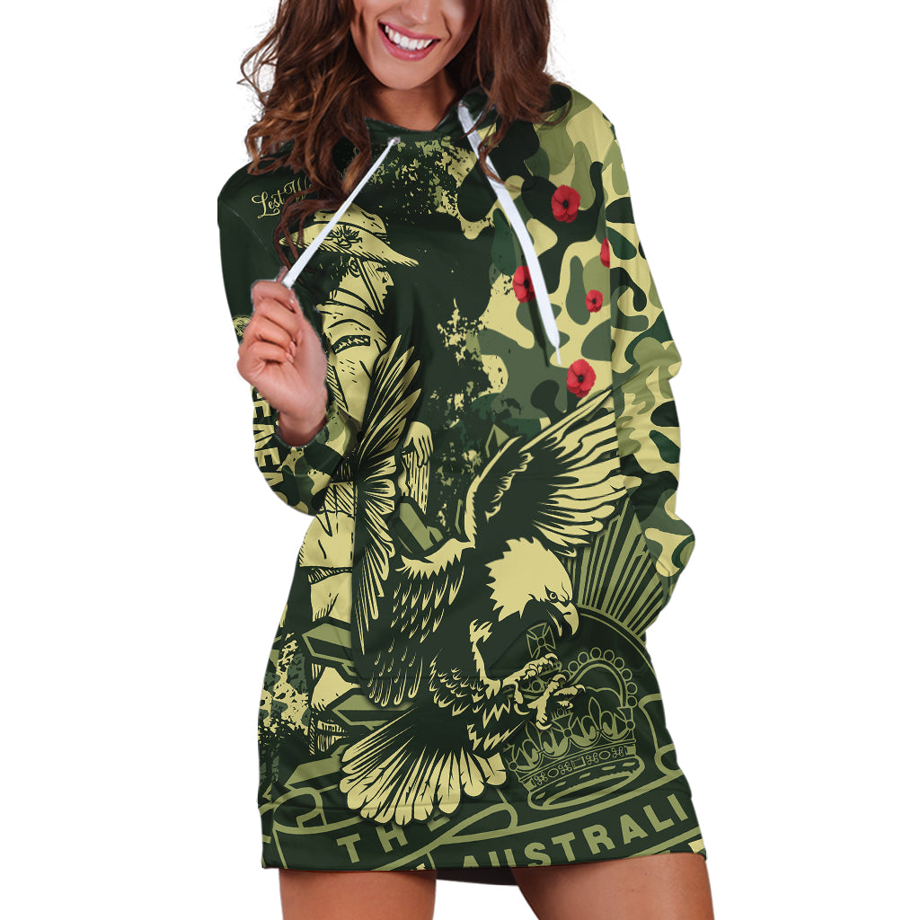 (Custom Text And Number) NRL ANZAC 2023 Sea Eagles Hoodie Dress Camouflage - Vibe Hoodie Shop