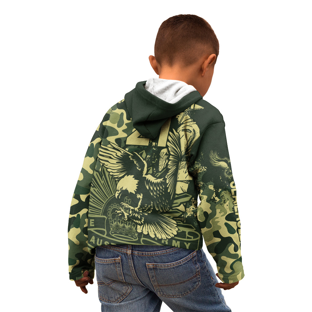 (Custom Text And Number) NRL ANZAC 2023 Sea Eagles Kid Hoodie Camouflage - Vibe Hoodie Shop