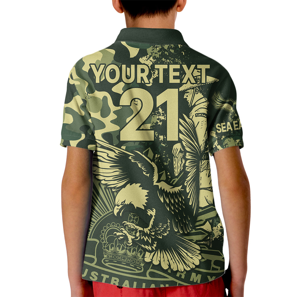 (Custom Text And Number) NRL ANZAC 2023 Sea Eagles Kid Polo Shirt Camouflage - Vibe Hoodie Shop