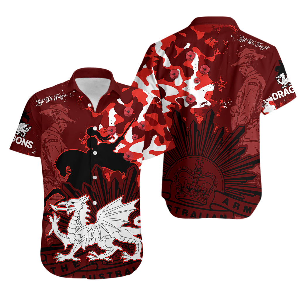 NRL ANZAC 2023 St Dragons Hawaiian Shirt Camouflage - Vibe Hoodie Shop