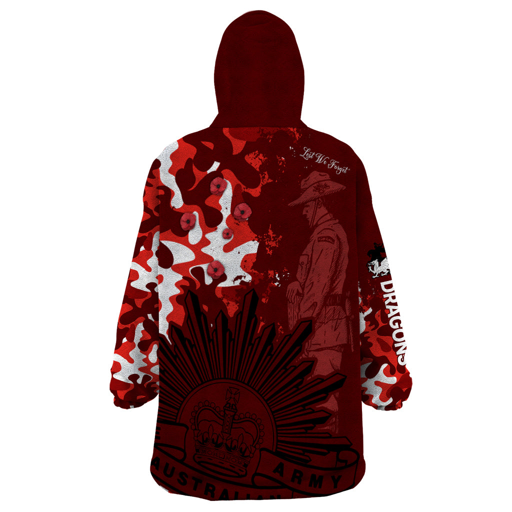 NRL ANZAC 2023 St Dragons Wearable Blanket Hoodie Camouflage - Vibe Hoodie Shop