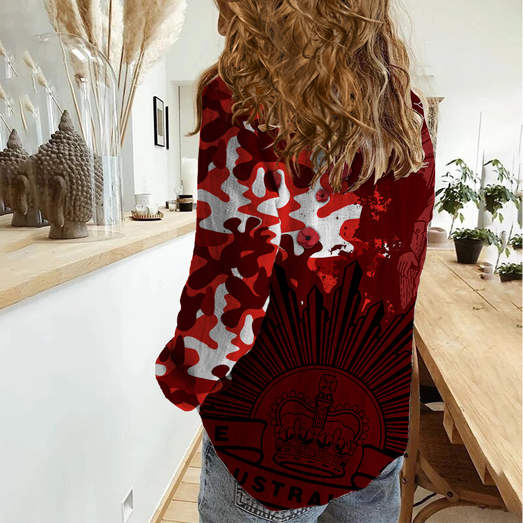 NRL ANZAC 2023 St Dragons Women Casual Shirt Camouflage - Vibe Hoodie Shop