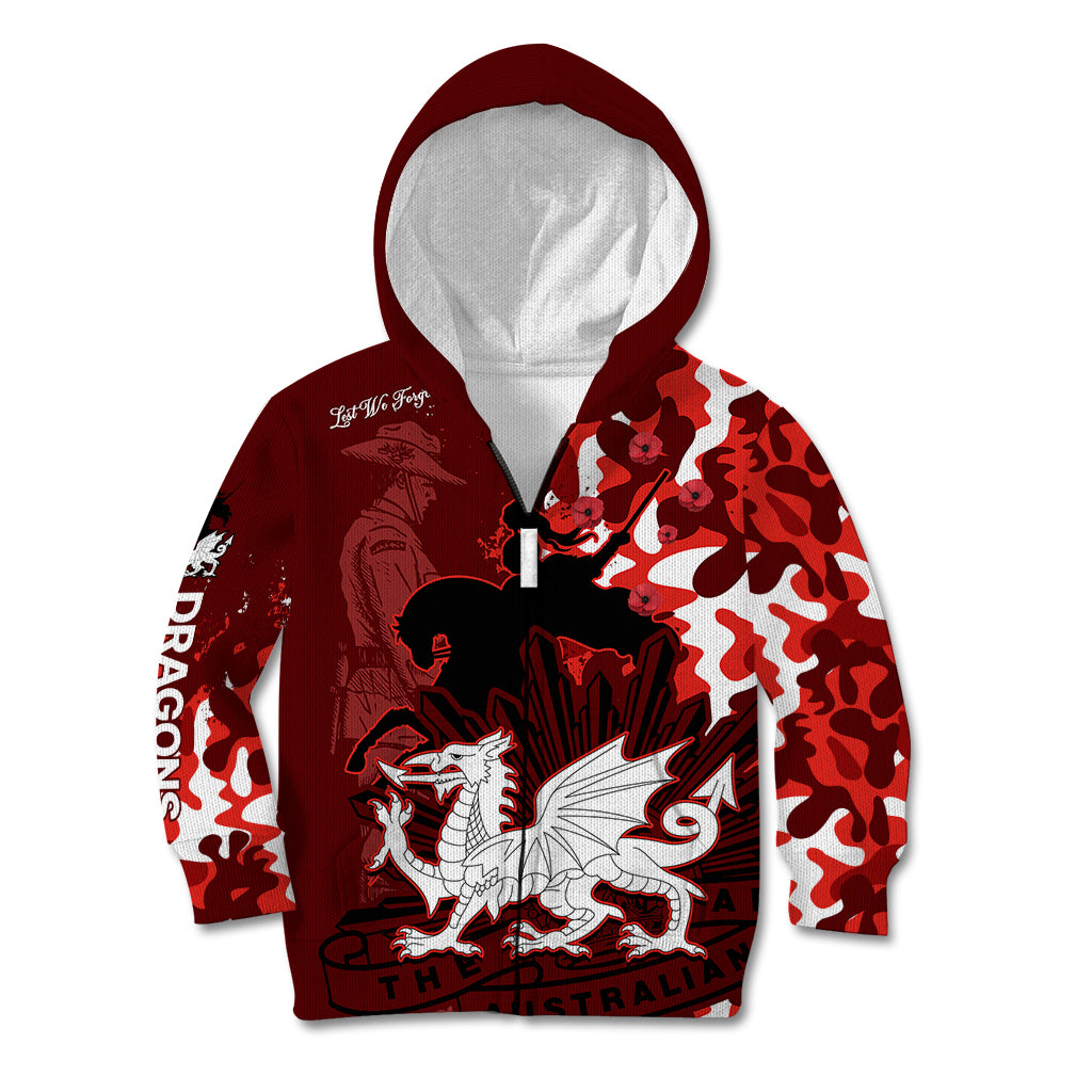 (Custom Text And Number) NRL ANZAC 2023 St Dragons Kid Hoodie Camouflage - Vibe Hoodie Shop