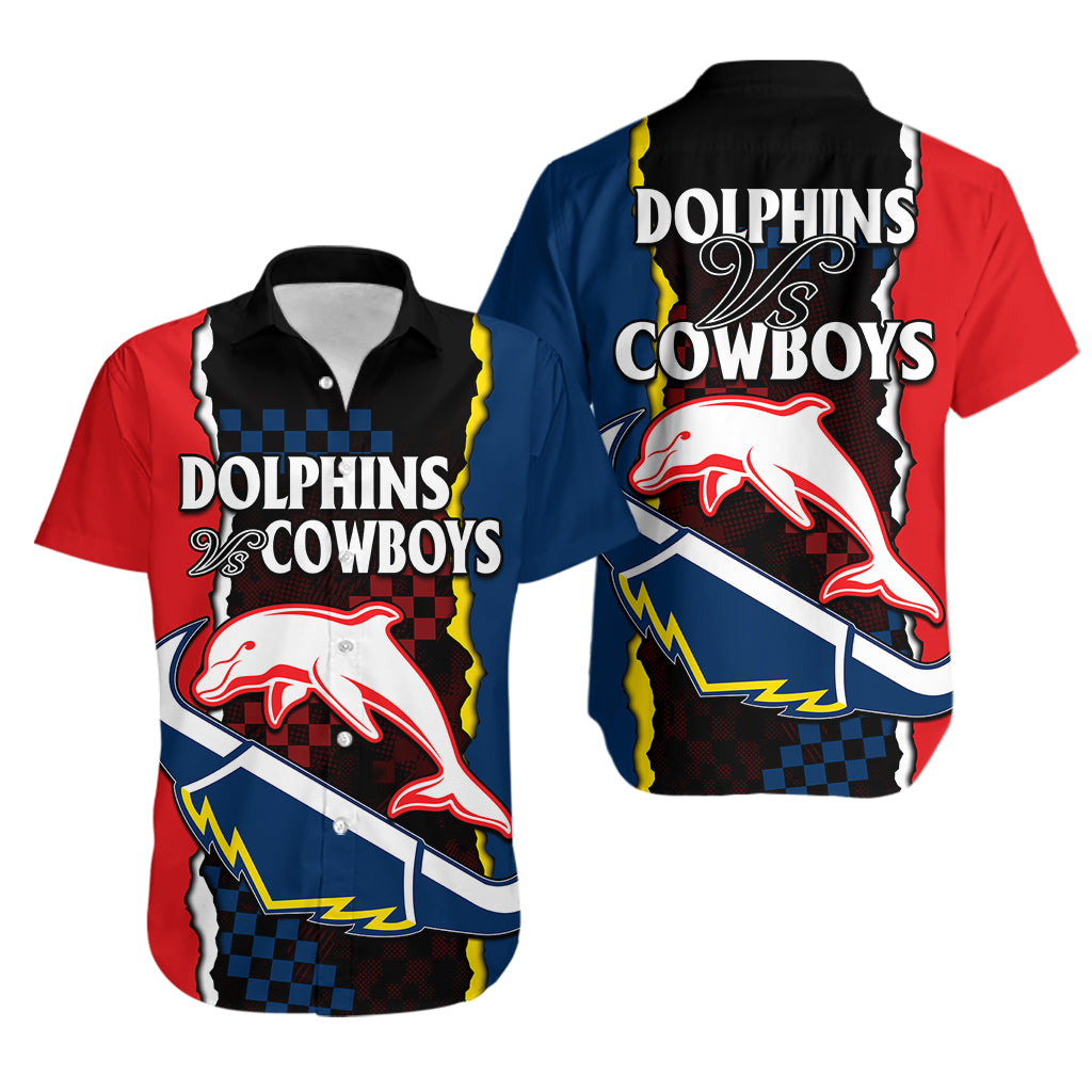 NRL Combine Dolphins and Cowboys Hawaiian Shirt - Vibe Hoodie Shop