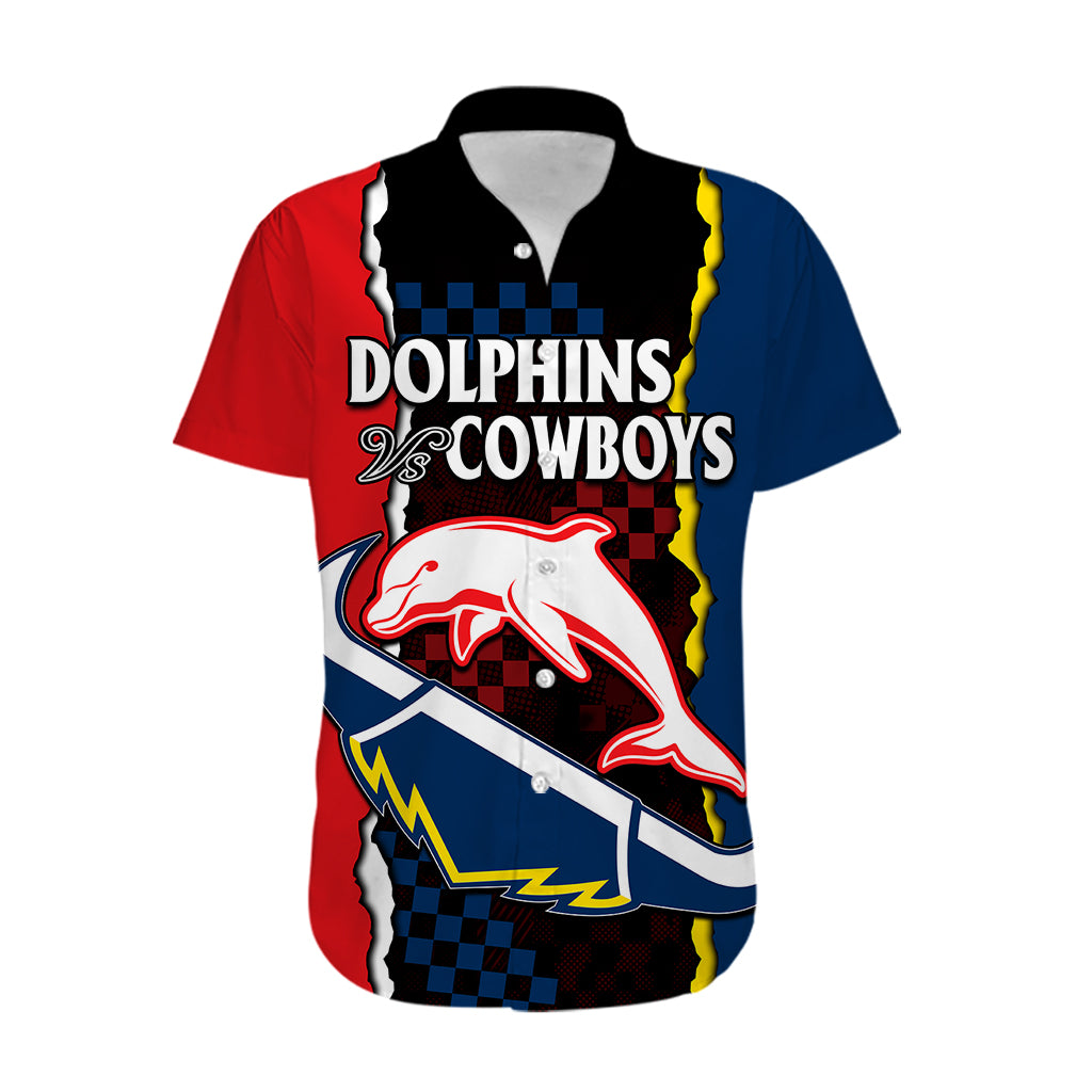 NRL Combine Dolphins and Cowboys Hawaiian Shirt - Vibe Hoodie Shop