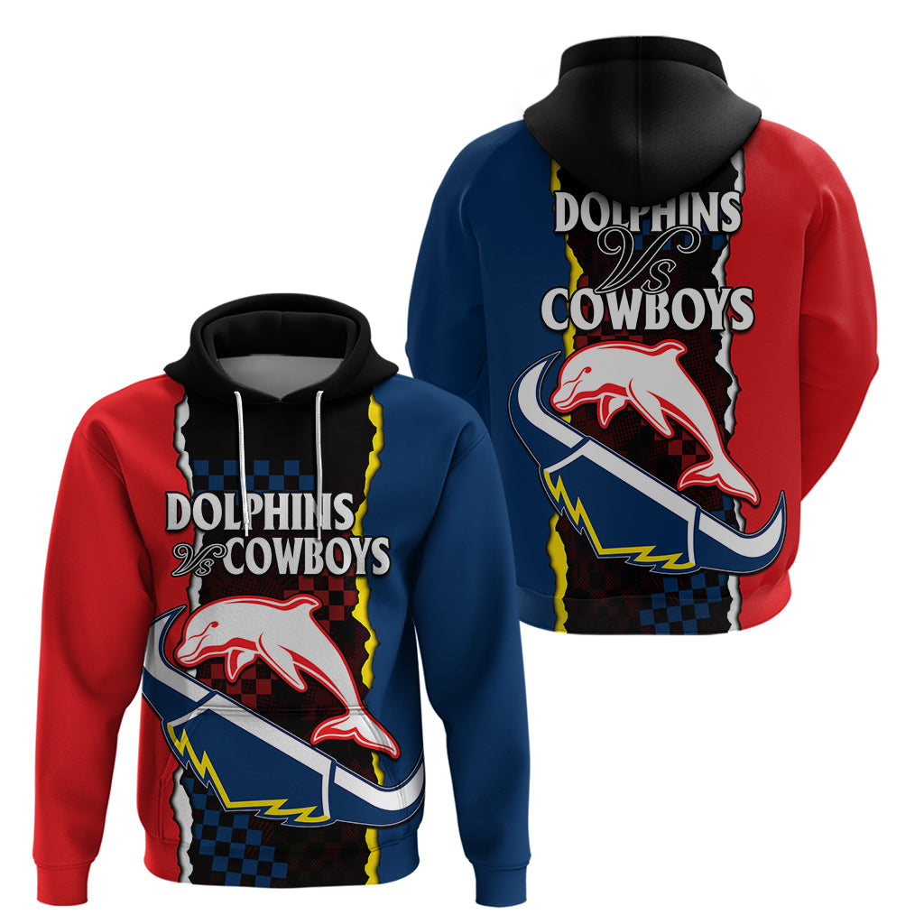 NRL Combine Dolphins and Cowboys Hoodie LT9 - Vibe Hoodie Shop