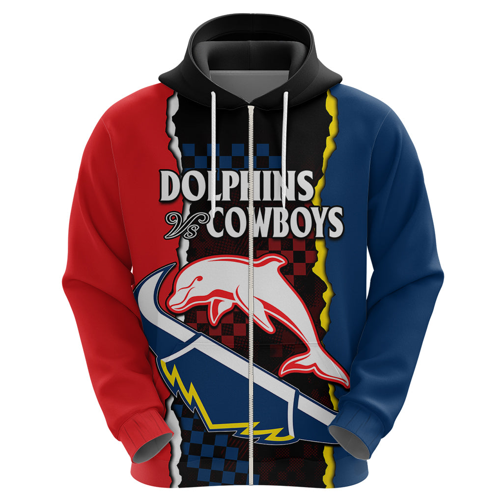 NRL Combine Dolphins and Cowboys Hoodie LT9 - Vibe Hoodie Shop
