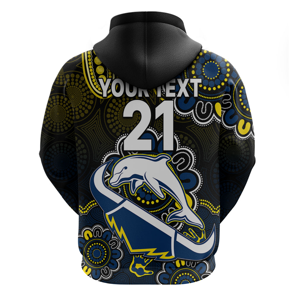 (Custom Text And Number) NRL Combine Dolphins and Cowboys Hoodie Aboriginal LT9 - Vibe Hoodie Shop