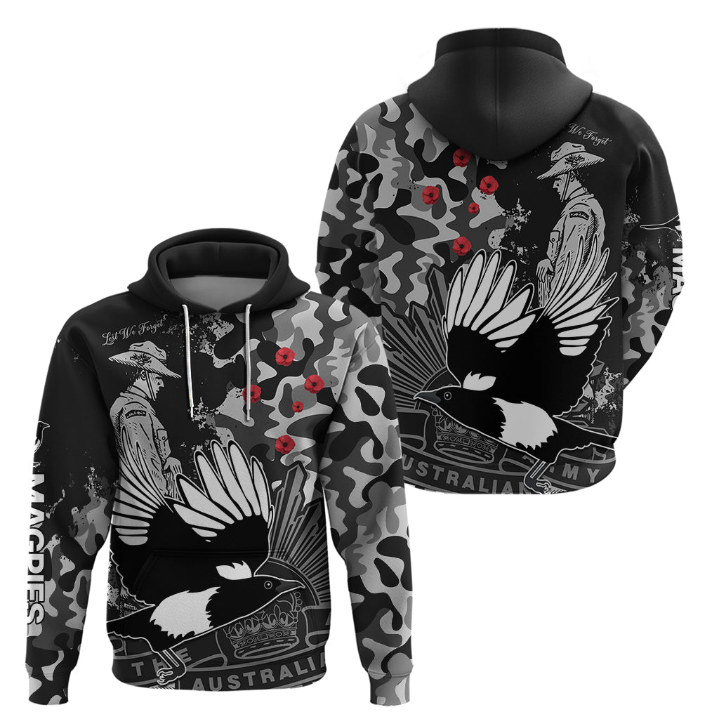 AFL ANZAC 2023 Magpies Hoodie Camouflage LT9 - Vibe Hoodie Shop