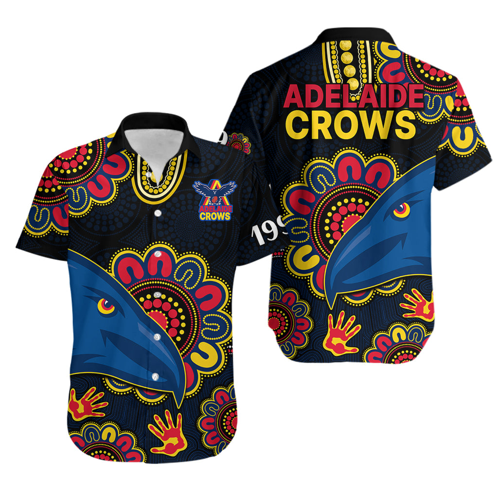 AFL Adelaide Football The Crows 1990 Aboriginal Hawaiian Shirt - Vibe Hoodie Shop