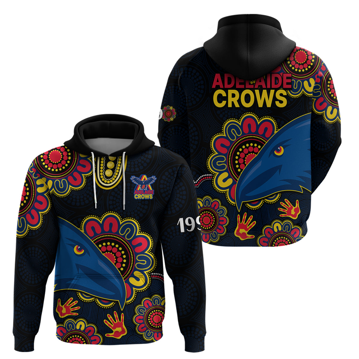 AFL Adelaide Football The Crows 1990 Aboriginal Hoodie LT9 - Vibe Hoodie Shop