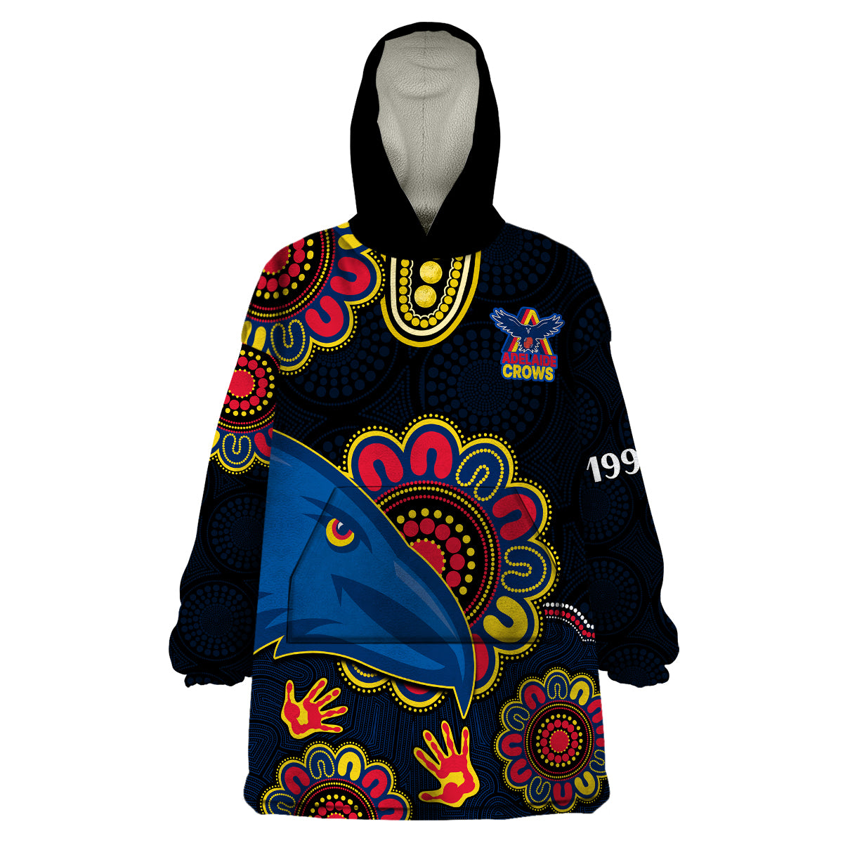 AFL Adelaide Football The Crows 1990 Aboriginal Wearable Blanket Hoodie - Vibe Hoodie Shop