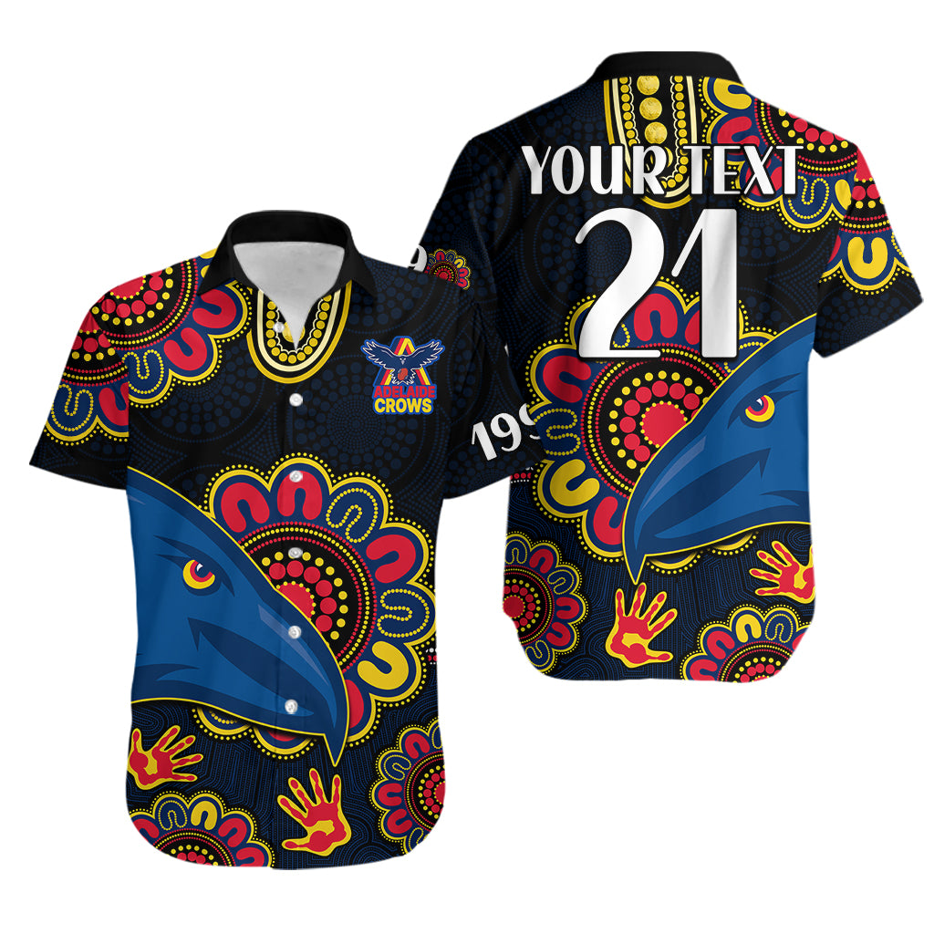 (Custom Personalised) AFL Adelaide Football The Crows 1990 Aboriginal Hawaiian Shirt - Vibe Hoodie Shop