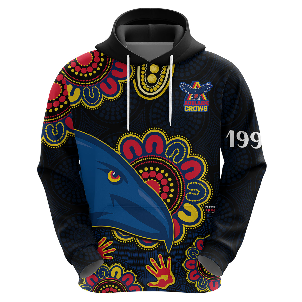 (Custom Personalised) AFL Adelaide Football The Crows 1990 Aboriginal Hoodie LT9 - Vibe Hoodie Shop