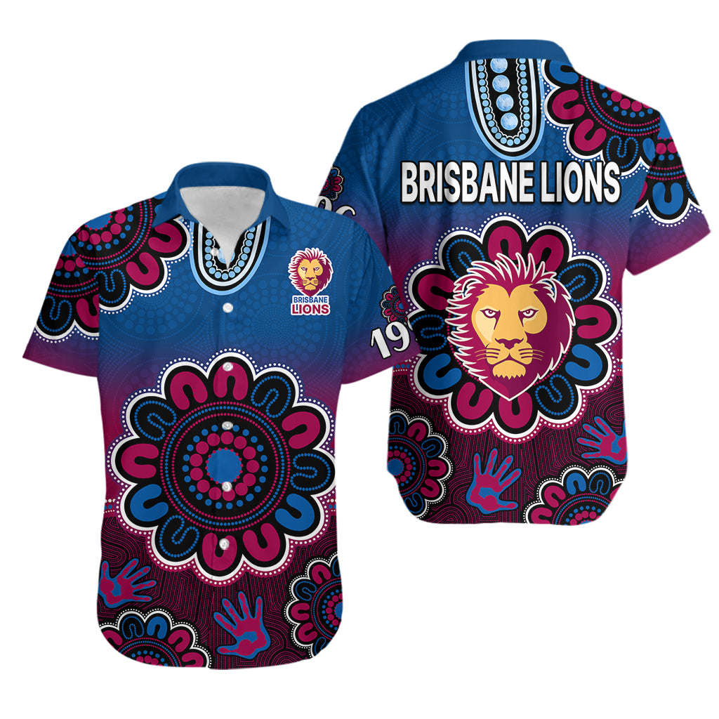 AFL Brisbane Lions 1996 Aboriginal Hawaiian Shirt - Vibe Hoodie Shop