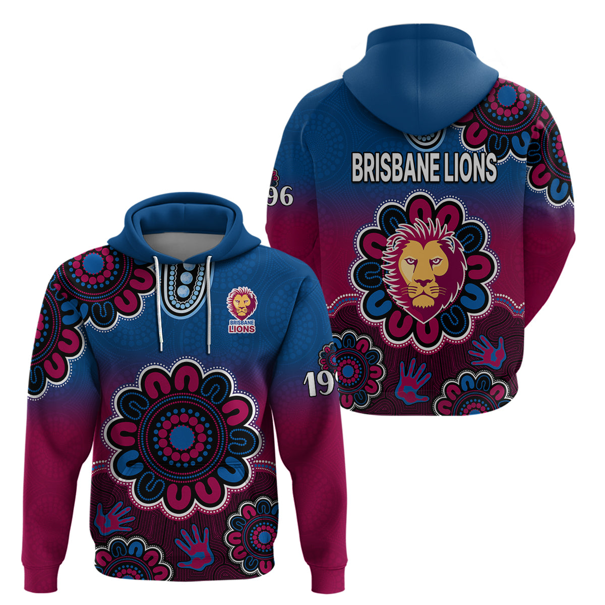 AFL Brisbane Lions 1996 Aboriginal Hoodie LT9 - Vibe Hoodie Shop