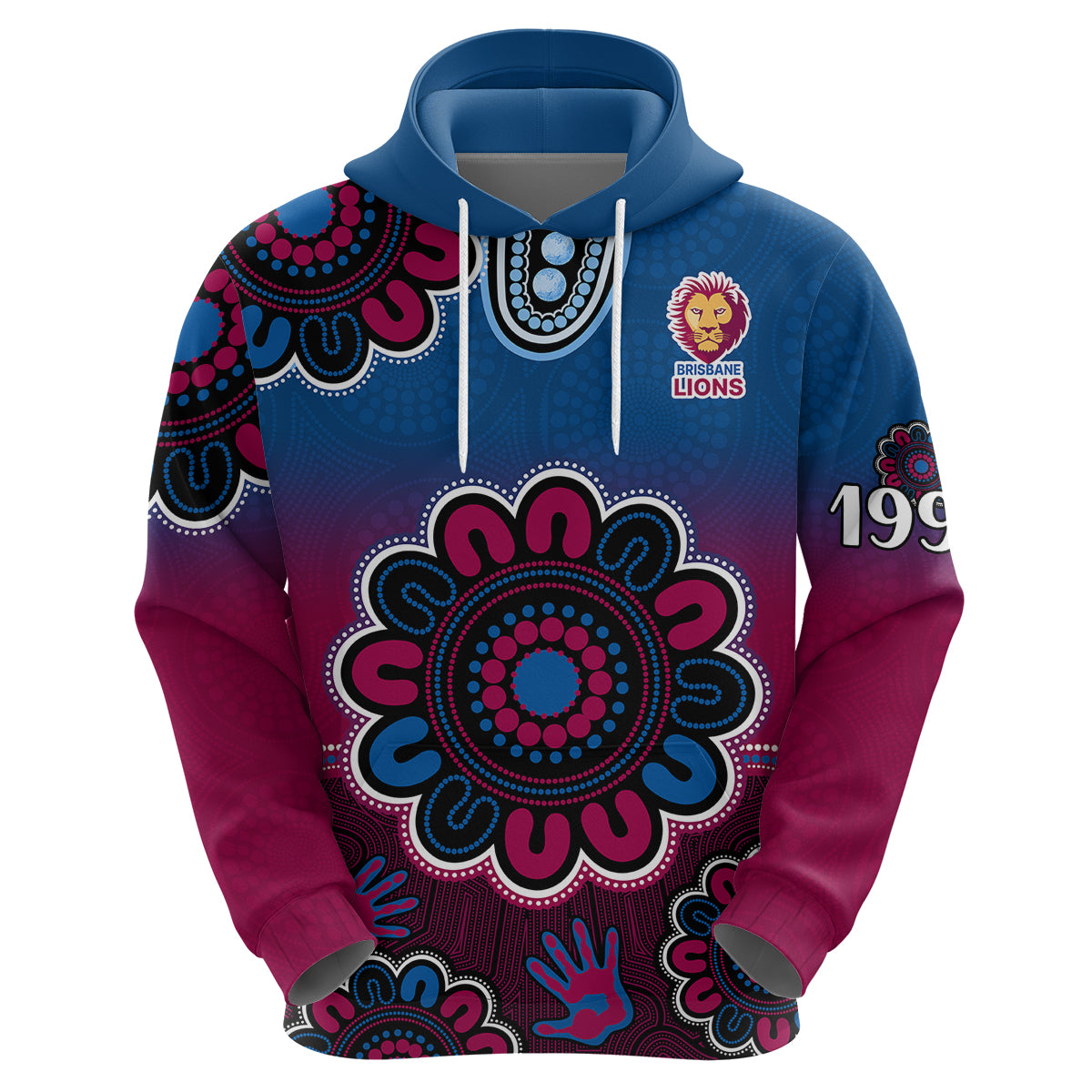 AFL Brisbane Lions 1996 Aboriginal Hoodie LT9 - Vibe Hoodie Shop