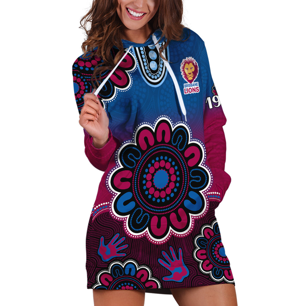 AFL Brisbane Lions 1996 Aboriginal Hoodie Dress - Vibe Hoodie Shop