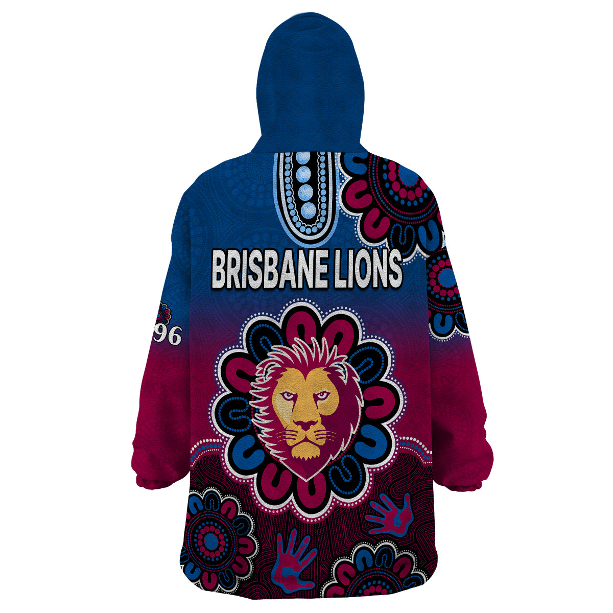 AFL Brisbane Lions 1996 Aboriginal Wearable Blanket Hoodie - Vibe Hoodie Shop