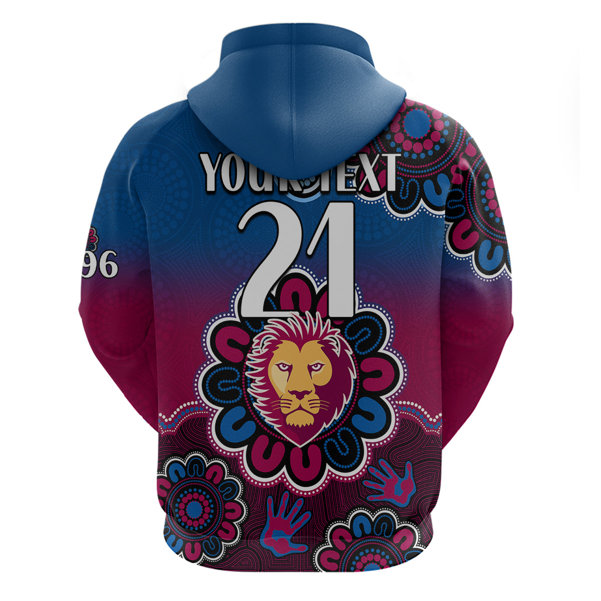 (Custom Personalised) AFL Brisbane Lions 1996 Aboriginal Hoodie LT9 - Vibe Hoodie Shop