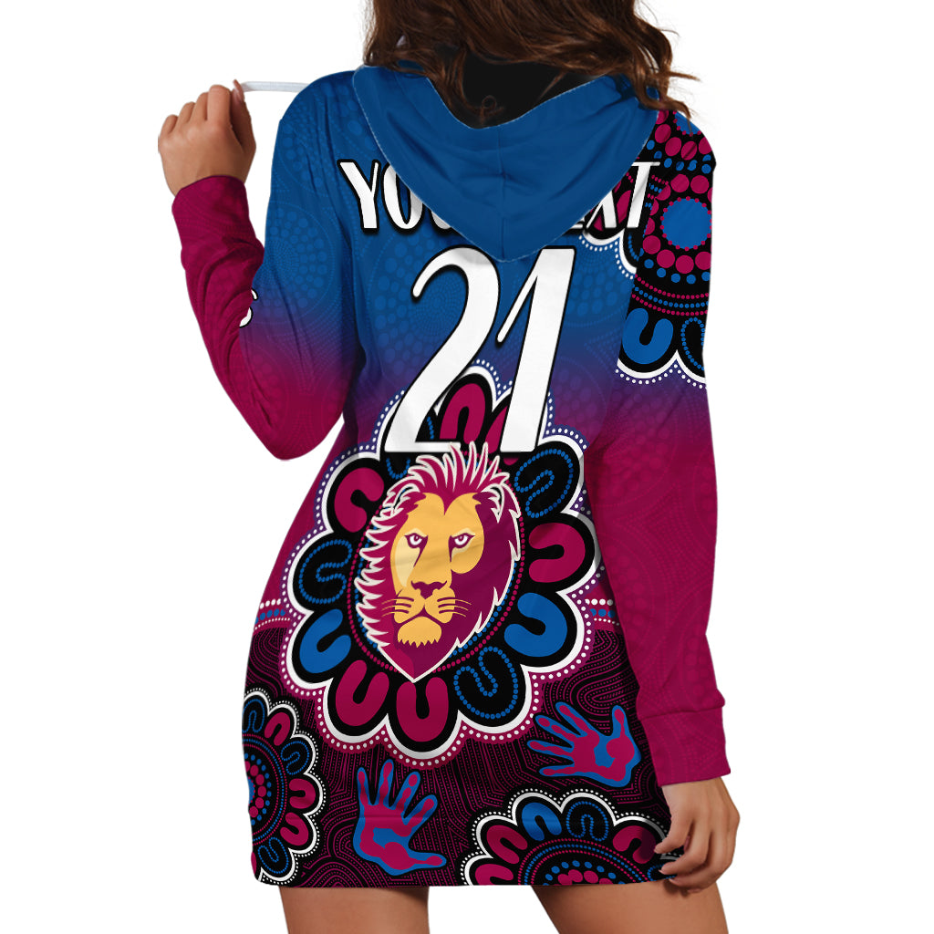 (Custom Personalised) AFL Brisbane Lions 1996 Aboriginal Hoodie Dress - Vibe Hoodie Shop