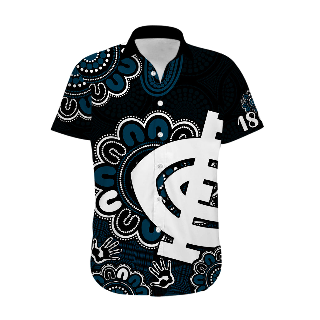 AFL Carlton Blues 1864 Aboriginal Hawaiian Shirt - Vibe Hoodie Shop