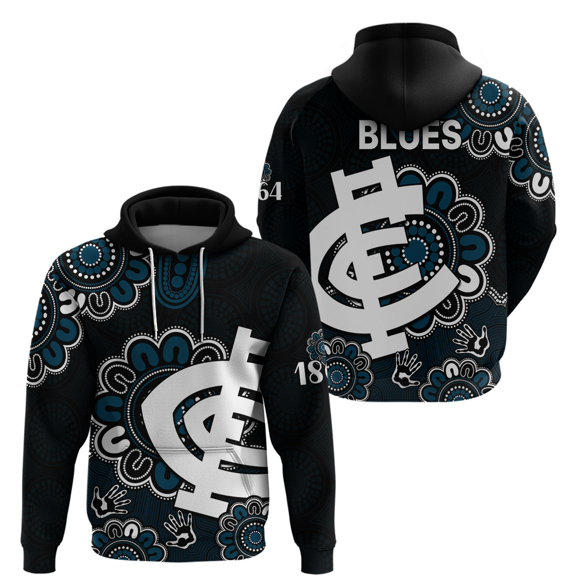 AFL Carlton Blues 1864 Aboriginal Hoodie LT9 - Vibe Hoodie Shop