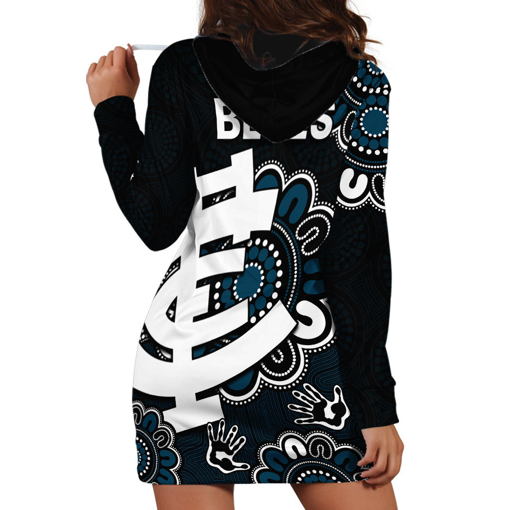 AFL Carlton Blues 1864 Aboriginal Hoodie Dress - Vibe Hoodie Shop