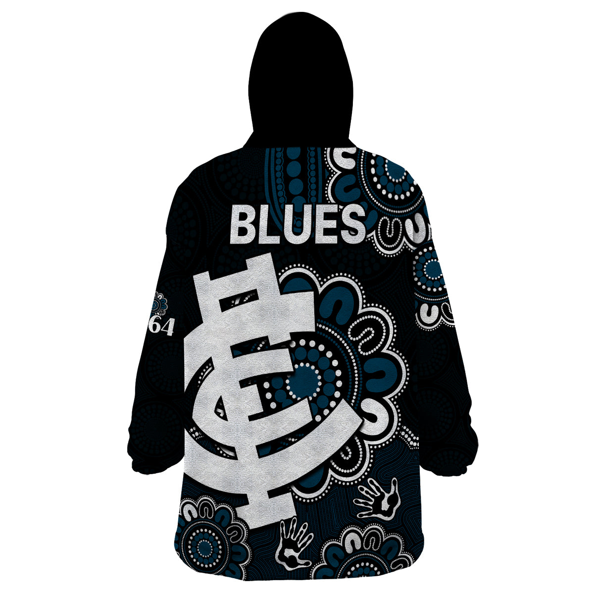 AFL Carlton Blues 1864 Aboriginal Wearable Blanket Hoodie - Vibe Hoodie Shop