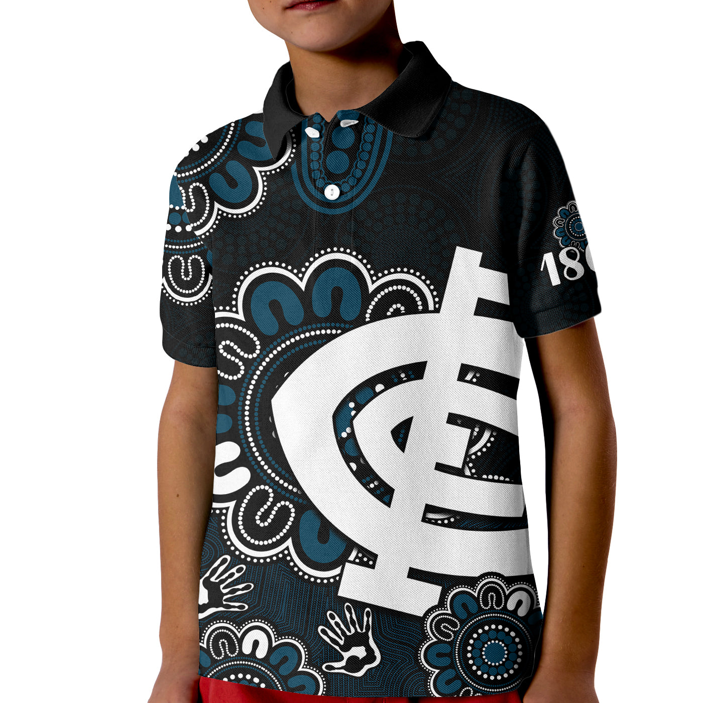 (Custom Personalised) AFL Carlton Blues 1864 Aboriginal Kid Polo Shirt - Vibe Hoodie Shop