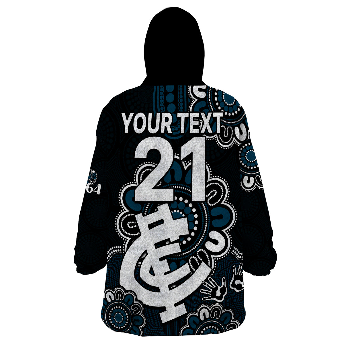 (Custom Personalised) AFL Carlton Blues 1864 Aboriginal Wearable Blanket Hoodie - Vibe Hoodie Shop