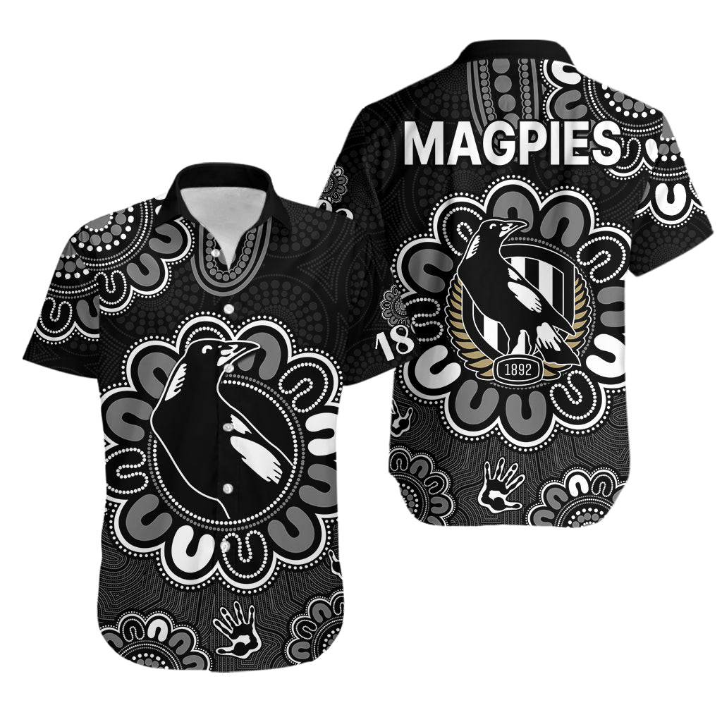 AFL Collingwood Magpies 1892 Aboriginal Hawaiian Shirt - Vibe Hoodie Shop