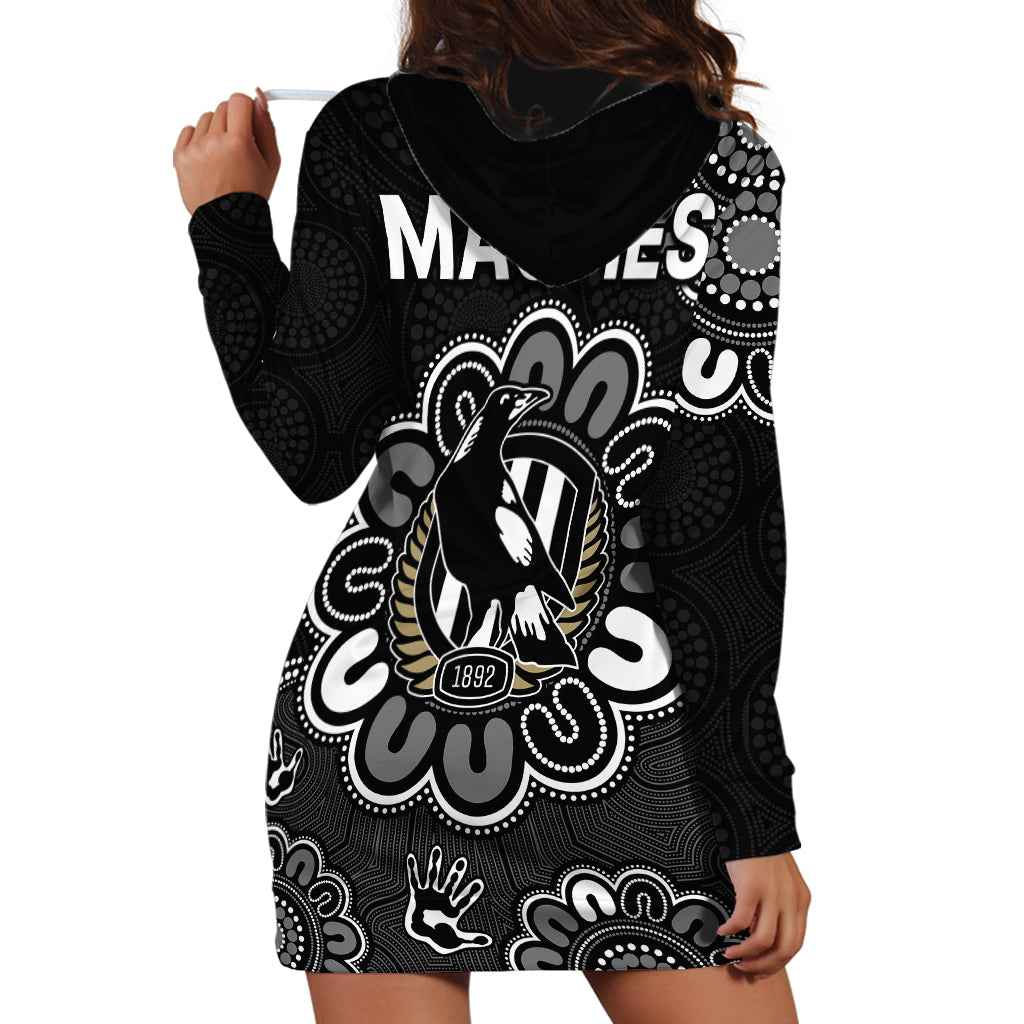 AFL Collingwood Magpies 1892 Aboriginal Hoodie Dress - Vibe Hoodie Shop