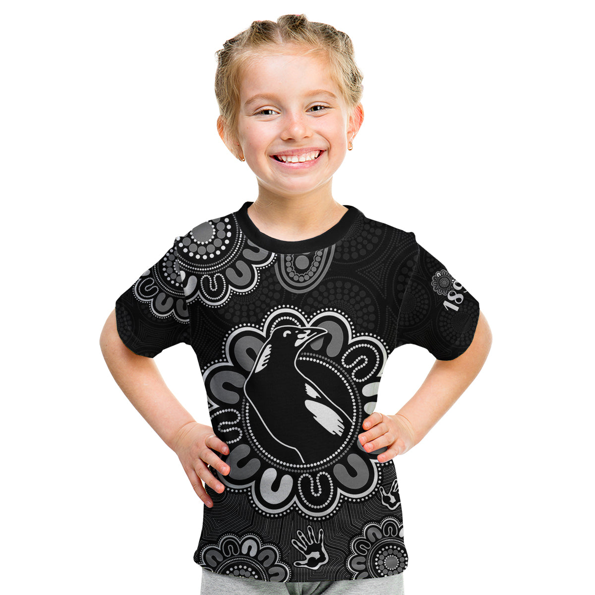 AFL Collingwood Magpies 1892 Aboriginal Kid T Shirt - Vibe Hoodie Shop