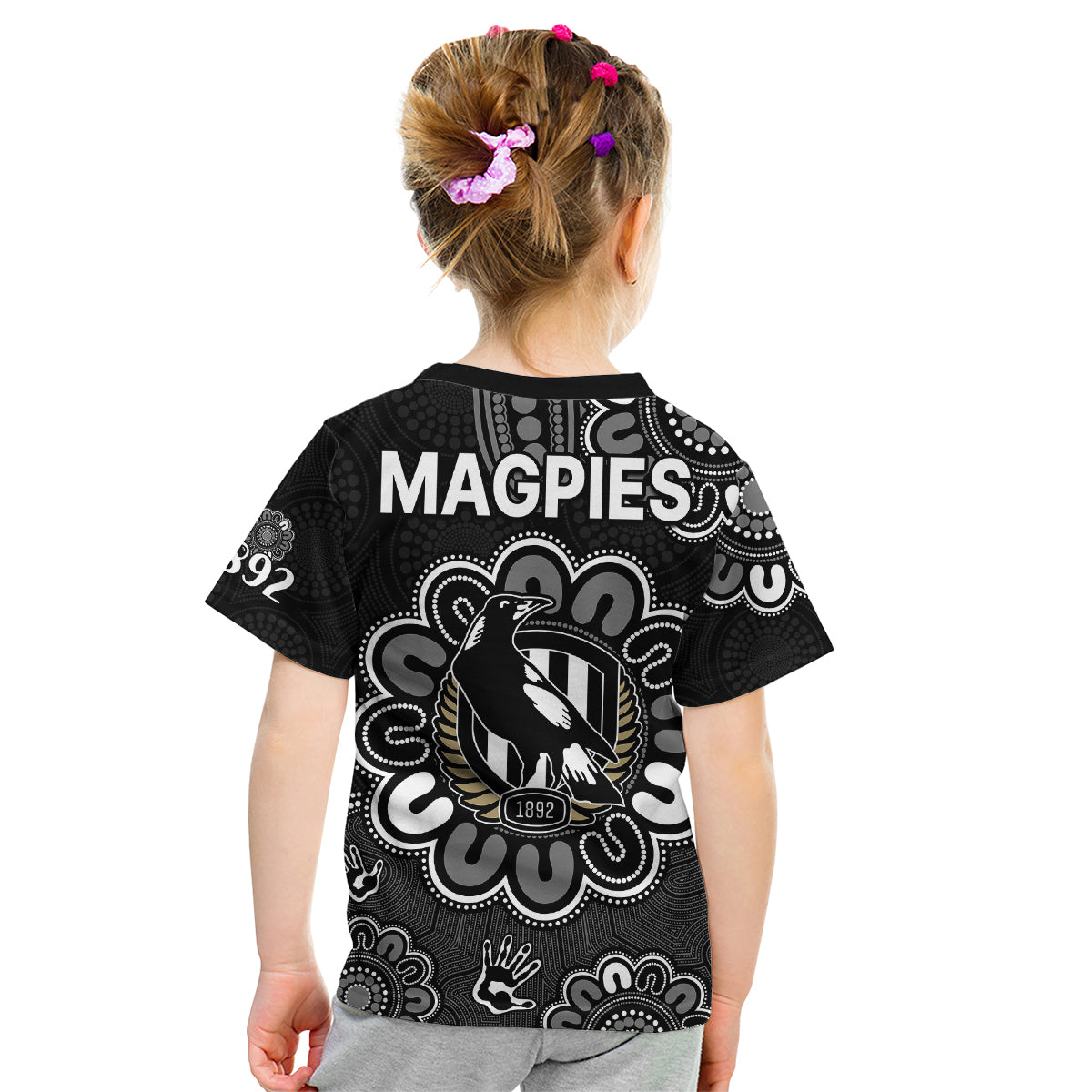 AFL Collingwood Magpies 1892 Aboriginal Kid T Shirt - Vibe Hoodie Shop